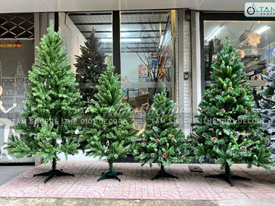 Cây thông Noel xanh trơn 1 loại lá đầu tròn [Cao 1m5-4m5] X-TREE-14